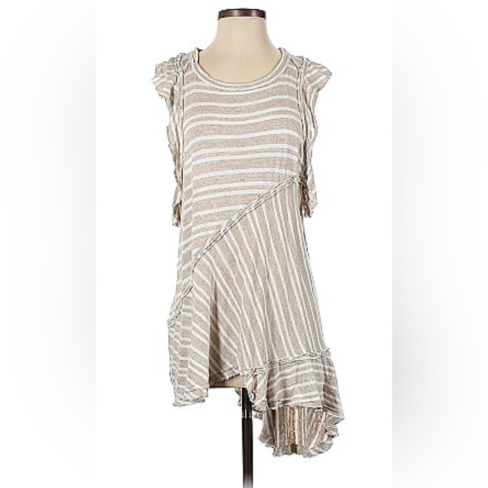 Free People Linen Blend Tunic, Size Medium